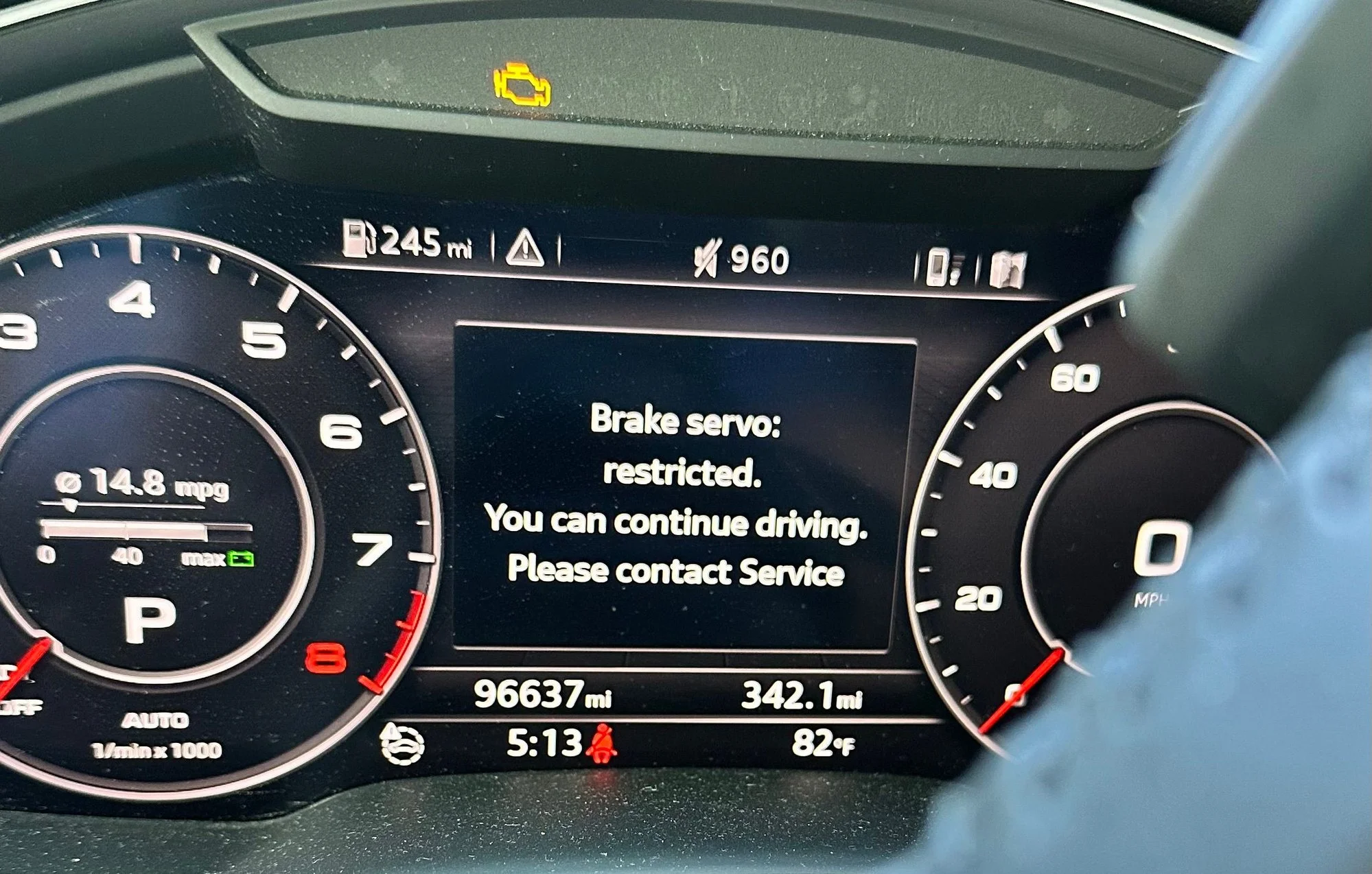 Brake Servo Restricted